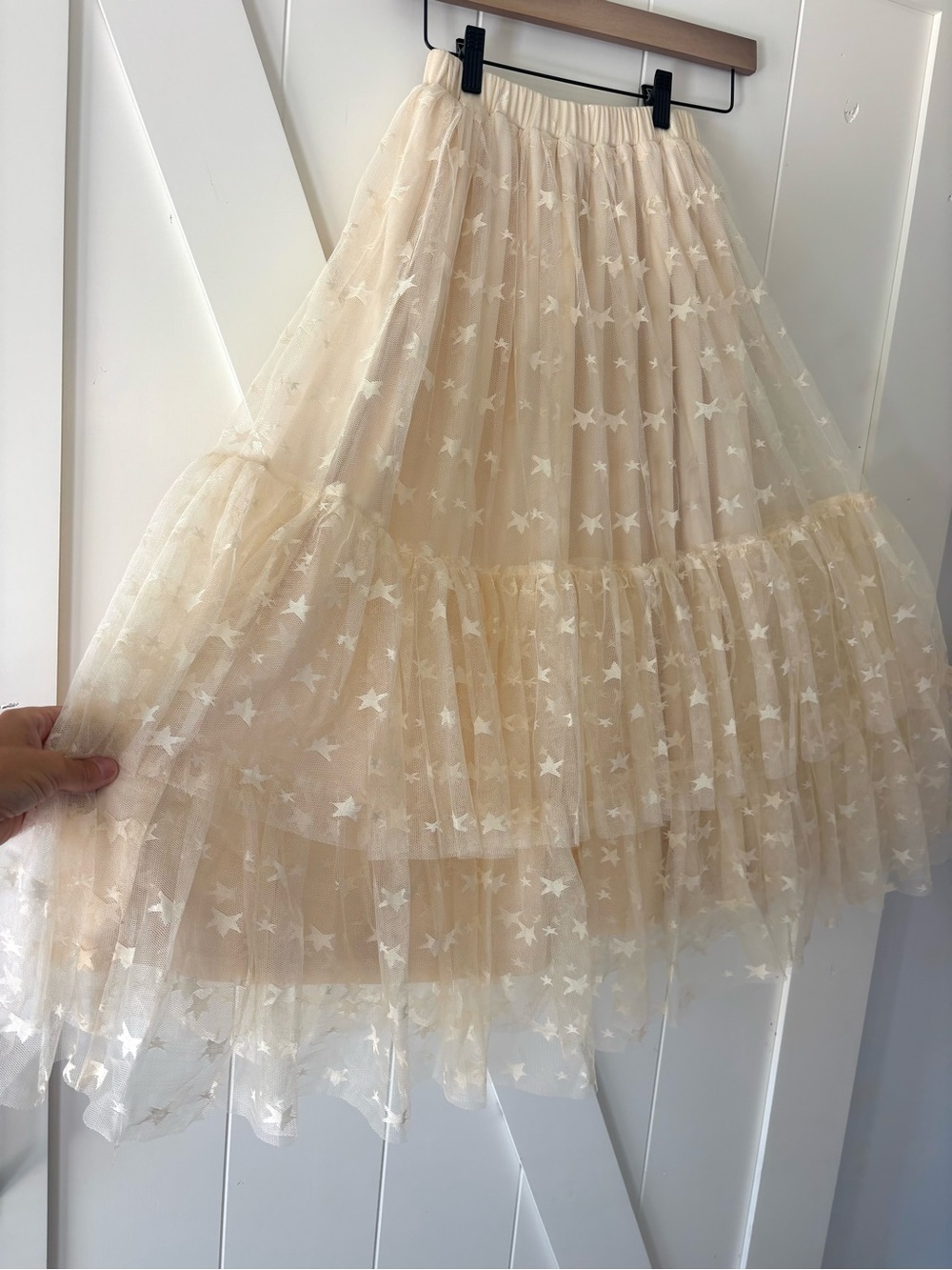 Girls Joyfolie skirt - Elegant Cream Star-Patterned Skirt
